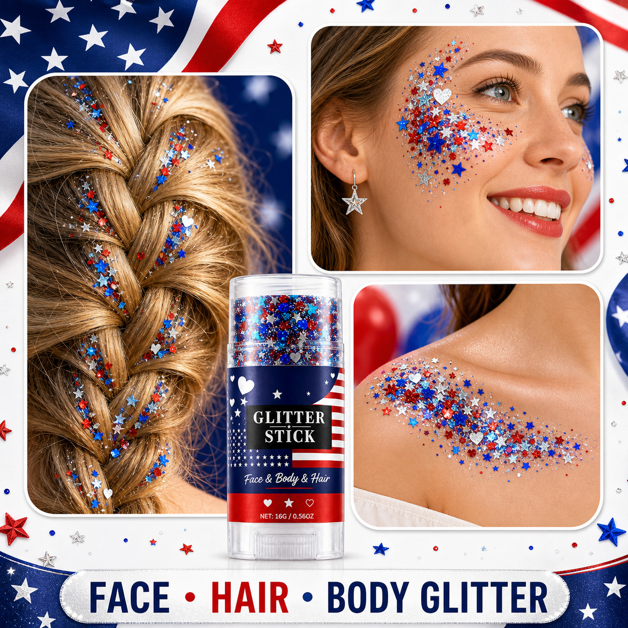 4th of July Glitter Stick