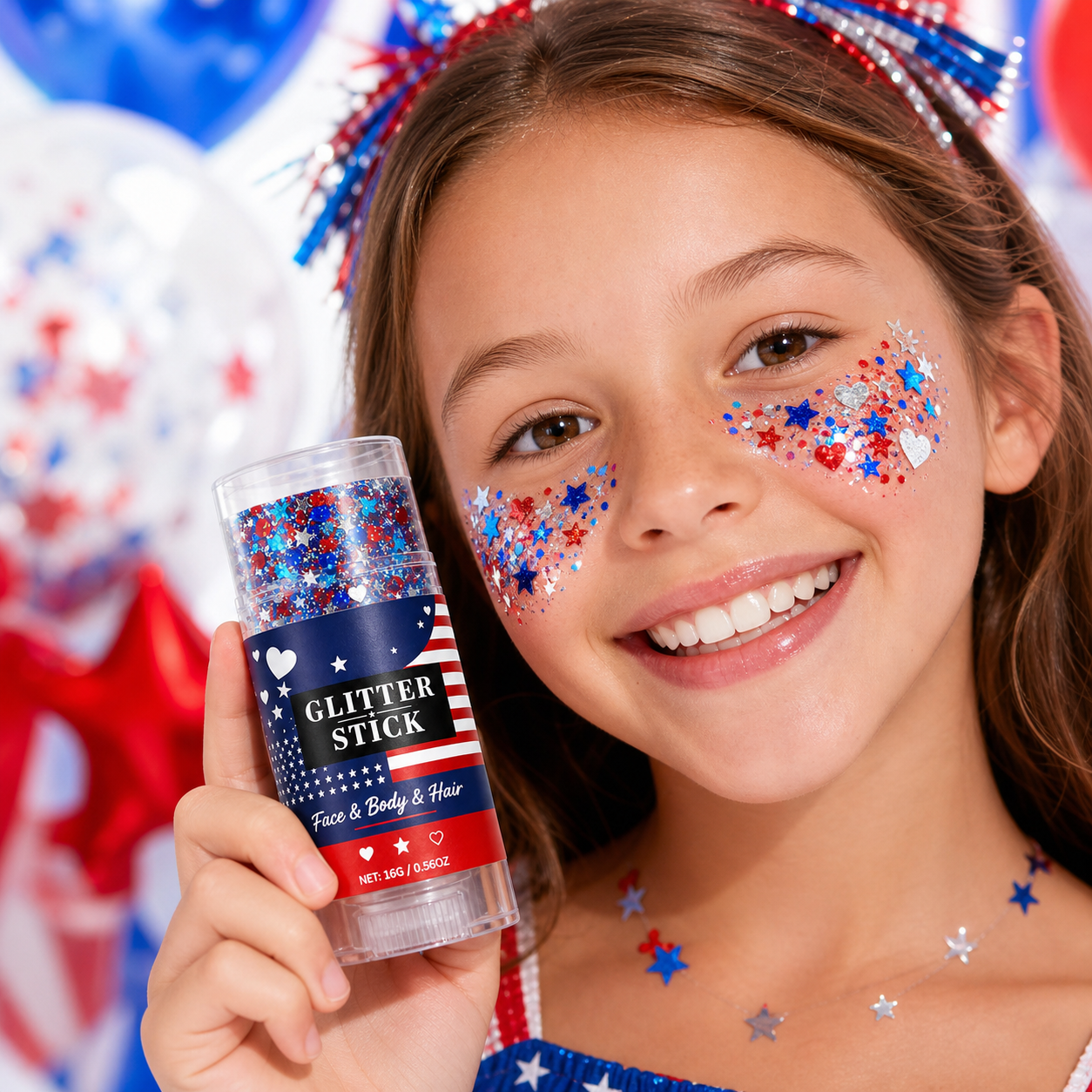 4th of July Glitter Stick